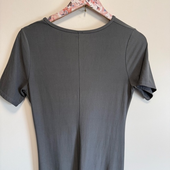 ORANGE CREEK Gray Knot Waist Maternity Maxi Dress S Small Short Sleeve - Picture 7 of 9